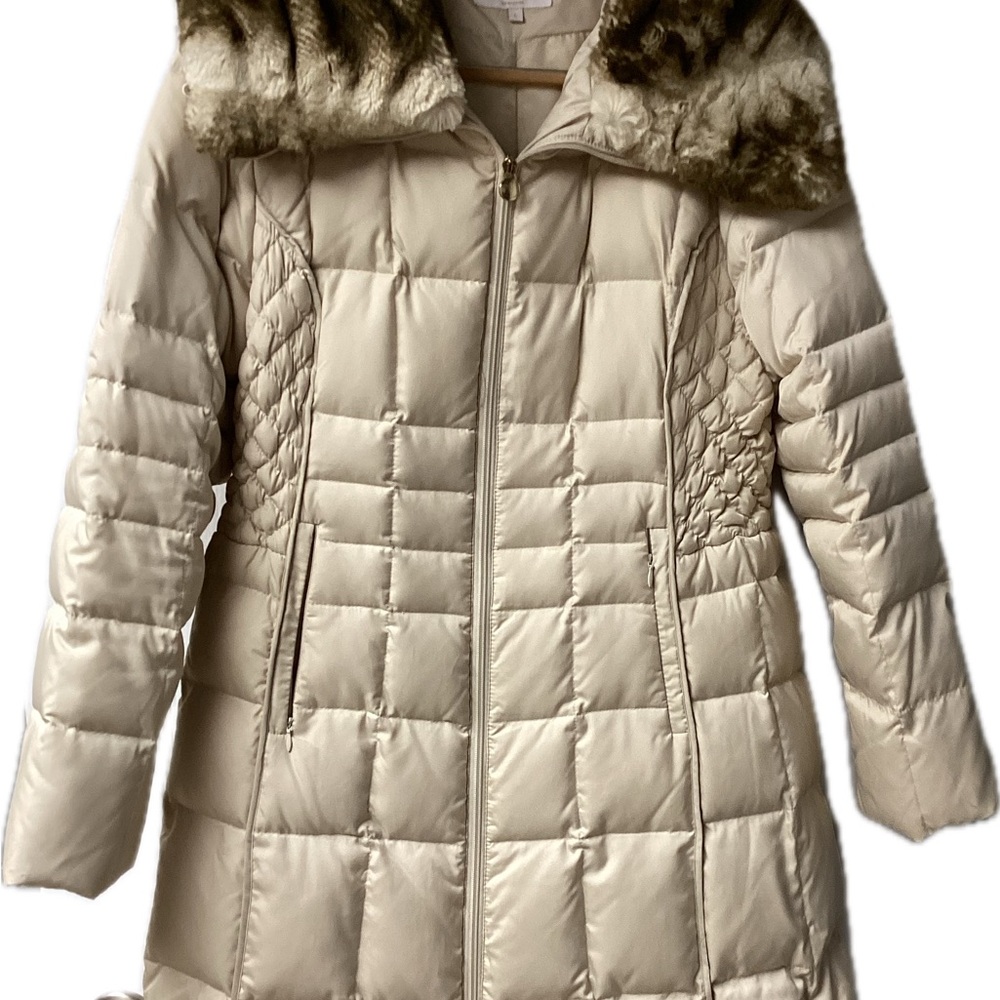Laundry By Shelli Segal Ivory Puffer Jacket-Size L